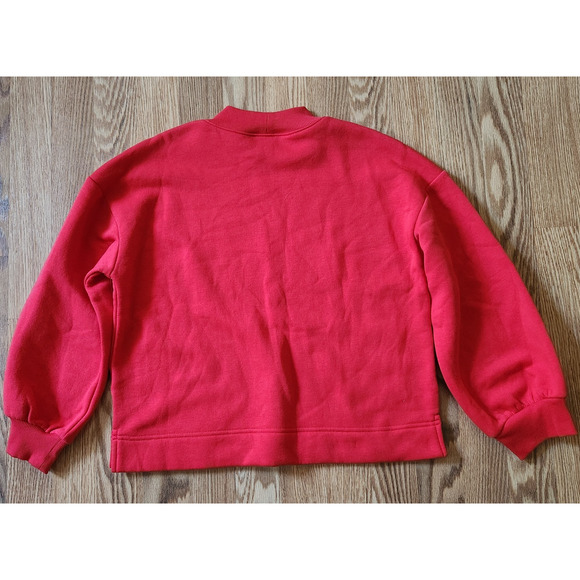 Old Navy Sweatshirt Girls Size Large 10-12 Red 'LOVE' Boxy Fit - Picture 5 of 7
